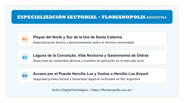 Enfoque temático y aplicaciones de negocio para el activo digital florianopolis.com.ar (Florianopolis)